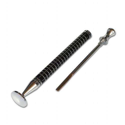 Rattrays Thin Caber Fine Square, pipatömködő kihúzható pipa szurkálóval fekete/króm színű - négyzet rácsos mintával